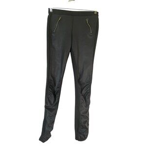 Black Pants With Zipper Pockets Medium Stretch Leggings Punk Rock Sexy Biker Y2K